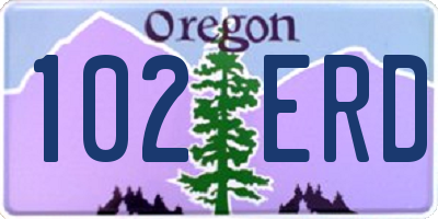 OR license plate 102ERD