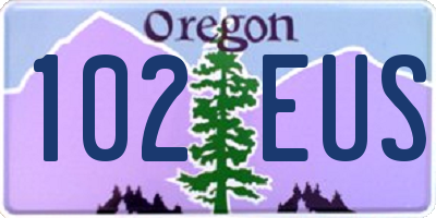 OR license plate 102EUS