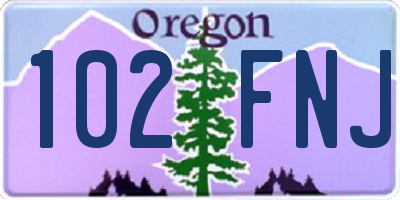 OR license plate 102FNJ