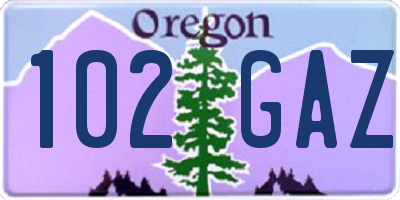 OR license plate 102GAZ