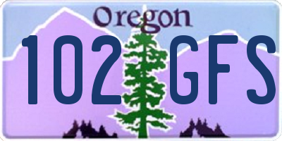 OR license plate 102GFS