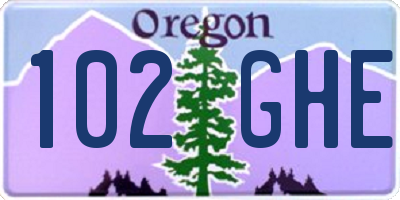 OR license plate 102GHE
