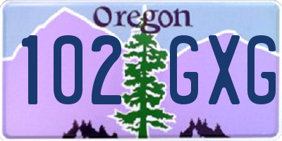 OR license plate 102GXG