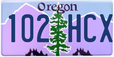 OR license plate 102HCX