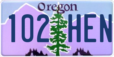 OR license plate 102HEN