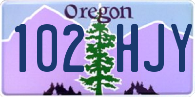 OR license plate 102HJY