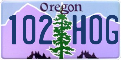 OR license plate 102HOG