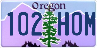 OR license plate 102HOM