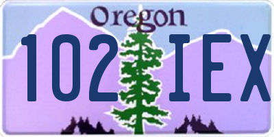 OR license plate 102IEX
