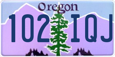 OR license plate 102IQJ