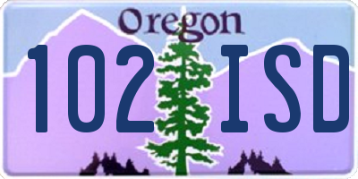 OR license plate 102ISD