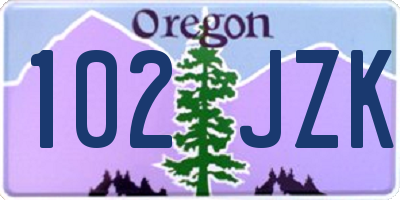 OR license plate 102JZK