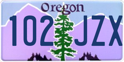 OR license plate 102JZX