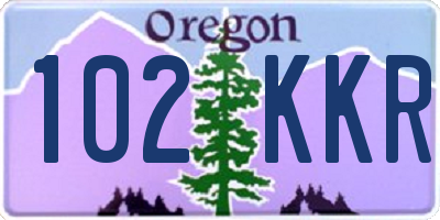 OR license plate 102KKR