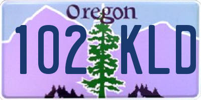 OR license plate 102KLD