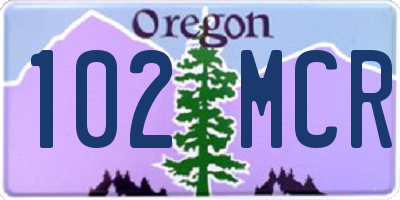 OR license plate 102MCR