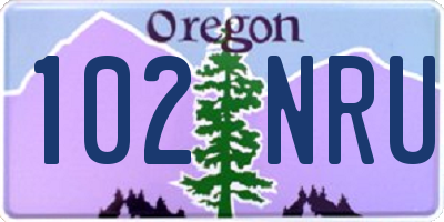 OR license plate 102NRU