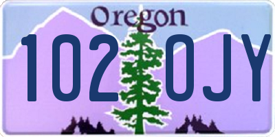 OR license plate 102OJY