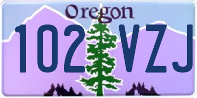 OR license plate 102VZJ