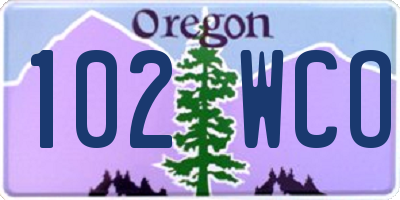 OR license plate 102WCO