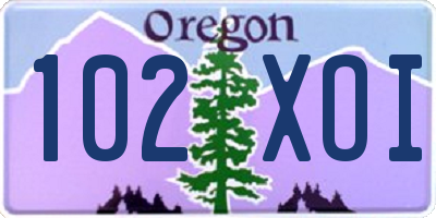 OR license plate 102XOI