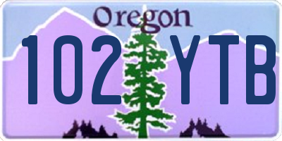 OR license plate 102YTB