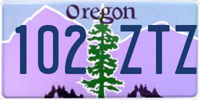 OR license plate 102ZTZ