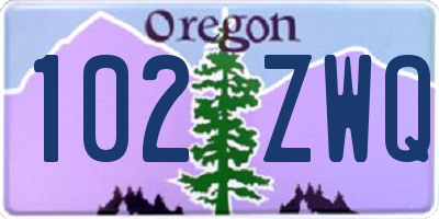 OR license plate 102ZWQ