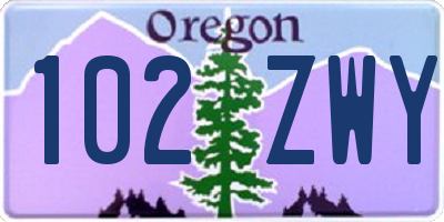 OR license plate 102ZWY