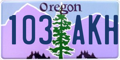 OR license plate 103AKH