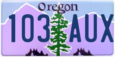 OR license plate 103AUX