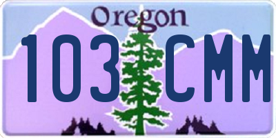 OR license plate 103CMM