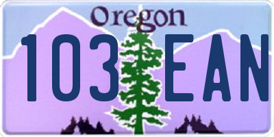 OR license plate 103EAN