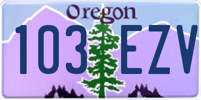 OR license plate 103EZV
