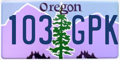 OR license plate 103GPK