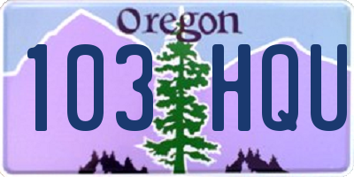OR license plate 103HQU