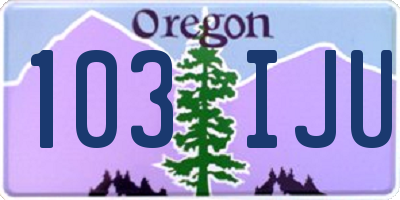 OR license plate 103IJU