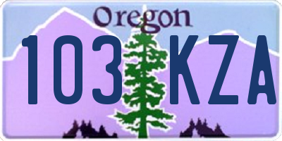 OR license plate 103KZA