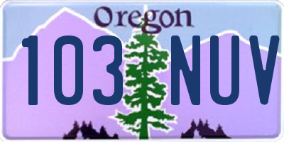 OR license plate 103NUV