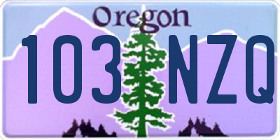 OR license plate 103NZQ