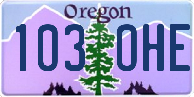 OR license plate 103OHE