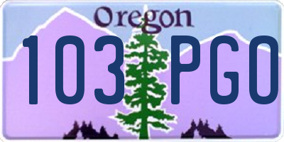 OR license plate 103PGO