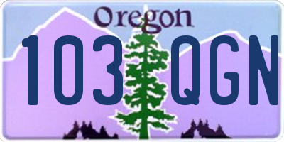 OR license plate 103QGN