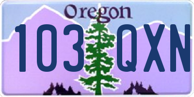 OR license plate 103QXN