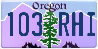 OR license plate 103RHI