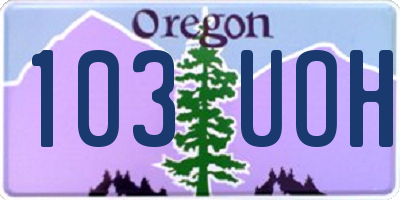 OR license plate 103UOH
