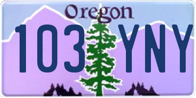 OR license plate 103YNY