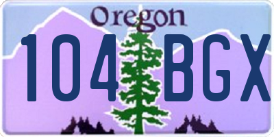 OR license plate 104BGX