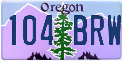 OR license plate 104BRW