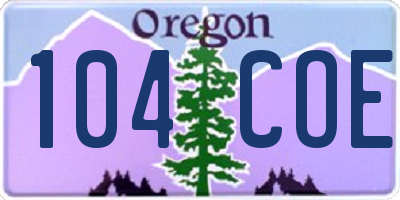 OR license plate 104COE
